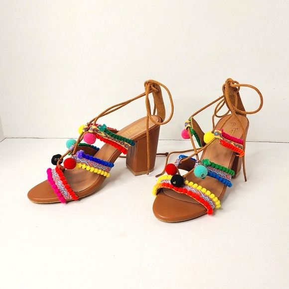 Makers Multi color sandals, heels 7.5 - Picture 2 of 10